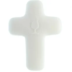 Palais du Rosaire Croix de l'Eucharistie en Albâtre - Décoration Calice et Hostie^ Croix Religieuse