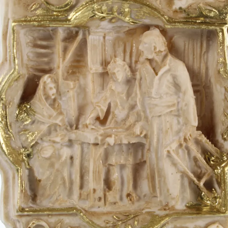 Palais du Rosaire Croix des 4 évangélistes avec l'apparition de Lourdes 30cm^ Croix Religieuse | Crucifix Résine