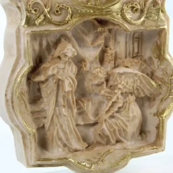 Palais du Rosaire Croix des 4 évangélistes avec l'apparition de Lourdes 30cm^ Croix Religieuse | Crucifix Résine