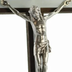 Palais du Rosaire Croix du Christ en bois et métal argenté 16cm^ Crucifix Bois | Crucifix Métal