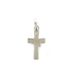 Palais du Rosaire Croix en argent avec colombe blanche incrustée de 1,5 cm^ Croix En Pendentif | Médaille Et Croix Argent