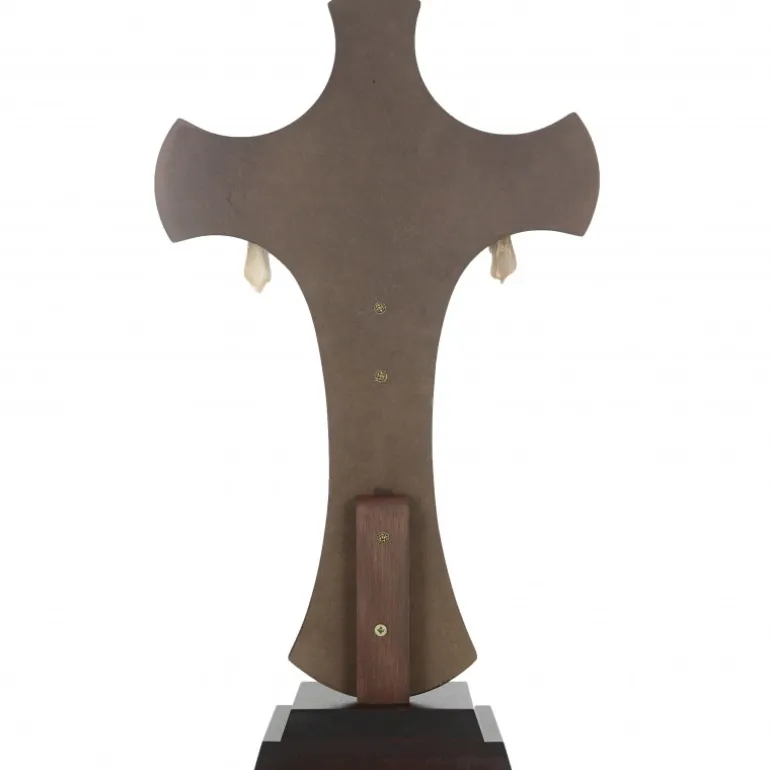 Palais du Rosaire Croix en bois avec un crucifix en résine colorée 50cm^ Crucifix Résine | Crucifix Bois