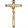Palais du Rosaire Croix en bois bi-colore avec Christ couleur bronze 45cm^ Crucifix Bois | Crucifix Métal