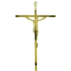 Palais du Rosaire Croix en métal doré de 20cm^ Crucifix Métal
