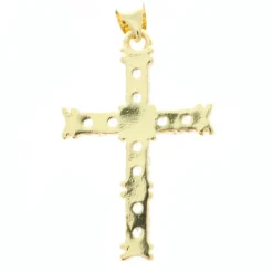 Palais du Rosaire Croix en métal doré et strass 3cm^ Médaille Et Croix Métal