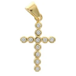 Palais du Rosaire Croix en plaqué or 22 mm^ Croix En Pendentif | Médaille Et Croix Plaqué Or