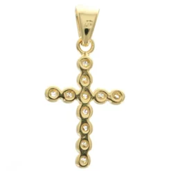 Palais du Rosaire Croix en plaqué or 22 mm^ Croix En Pendentif | Médaille Et Croix Plaqué Or
