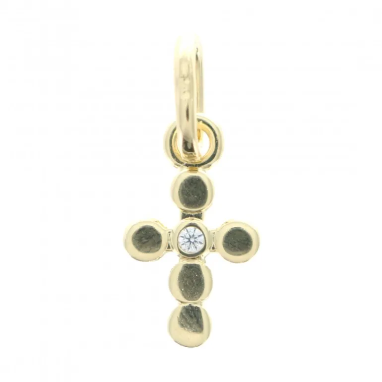 Palais du Rosaire Croix en plaqué or 40mm avec strass^ Croix En Pendentif | Médaille Et Croix Plaqué Or