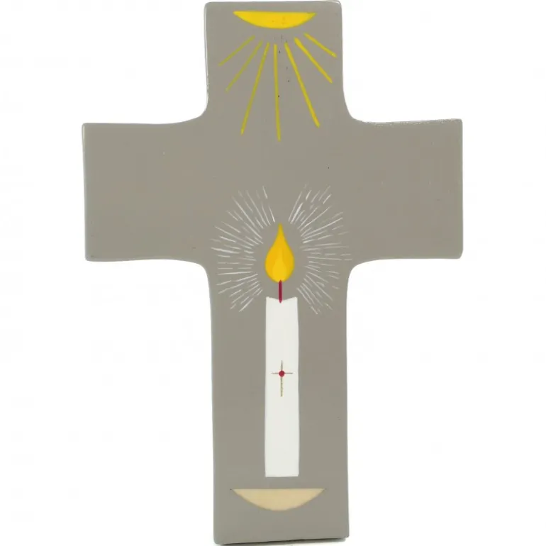 Palais du Rosaire Croix enfantine Cierge de 10cm^ Communion | Croix Religieuse