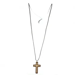 Palais du Rosaire Croix ensemble en bois d'érable de 4cm avec cordon^ Croix En Pendentif