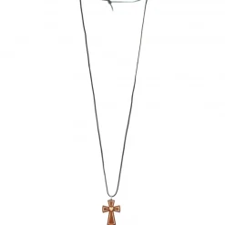 Palais du Rosaire Croix ensemble en bois d'érable de 3,2cm avec cordon^ Collier Fantaisie | Croix Religieuse