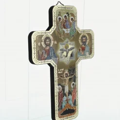 Palais du Rosaire Croix Esprit Saint Style Byzantin en bois avec dorure^ Croix Religieuse