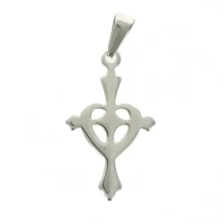 Palais du Rosaire Croix métal décorée d'un coeur 30mm^ Croix En Pendentif | Médaille Et Croix Métal