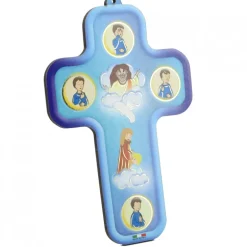 Palais du Rosaire Croix murale pour chambre d'Enfant avec enseignement du Signe de Croix 13cm^ Baptême | Croix Religieuse