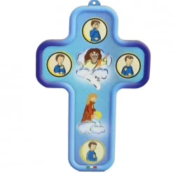 Palais du Rosaire Croix murale pour chambre d'Enfant avec enseignement du Signe de Croix 13cm^ Baptême | Croix Religieuse