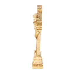 Palais du Rosaire Croix pied avec ange 21cm en pierre et resine beige^ Crucifix Résine