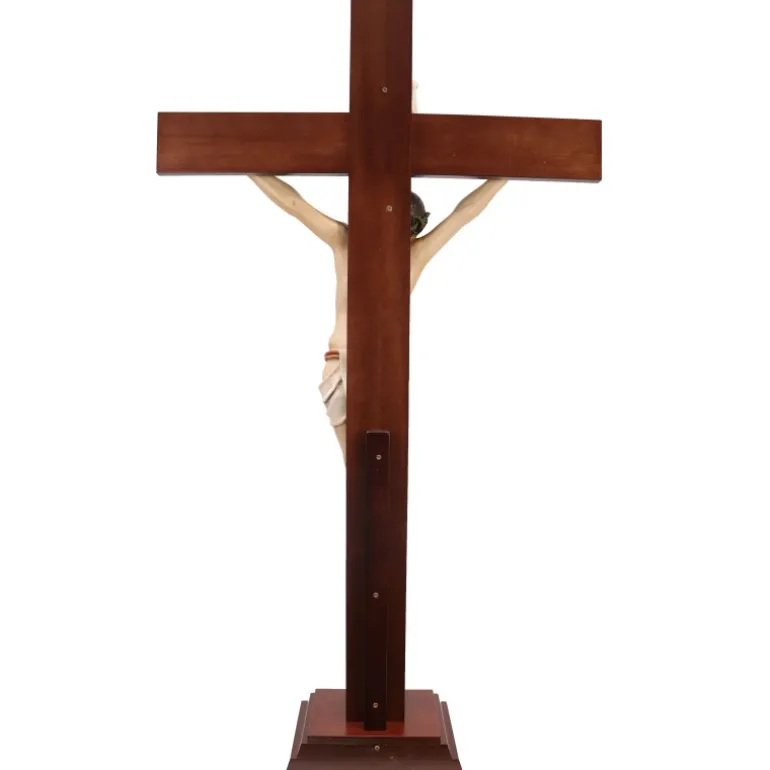 Palais du Rosaire Crucifix à poser en résine colorée 127cm^ Crucifix Résine | Crucifix Bois