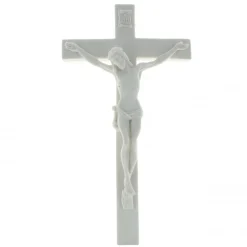 Palais du Rosaire Crucifix à suspendre en résine blanche 33cm^ Crucifix Résine