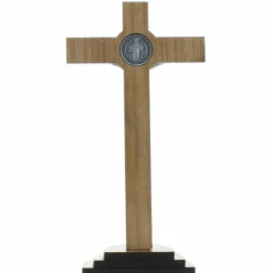 Palais du Rosaire Crucifix bois de Saint Benoît à poser 18cm^ Crucifix Bois