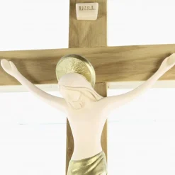 Palais du Rosaire Crucifix Contemporain et Christ doré en résine de 23cm^ Croix Religieuse | Crucifix Résine