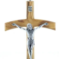 Palais du Rosaire Crucifix Croix pastorale en bois d'olivier 22cm^ Crucifix Bois
