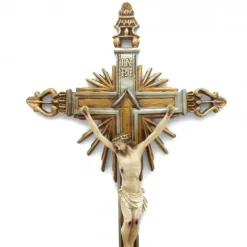 Palais du Rosaire Crucifix de style baroque 65 cm à suspendre en résine^ Crucifix Résine | Statue De Grande Taille