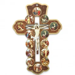 Palais du Rosaire Crucifix du Chemin de croix en bois^ Crucifix Bois