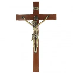 Palais du Rosaire Crucifix en bois avec Christ en métal 62 cm^ Crucifix Bois