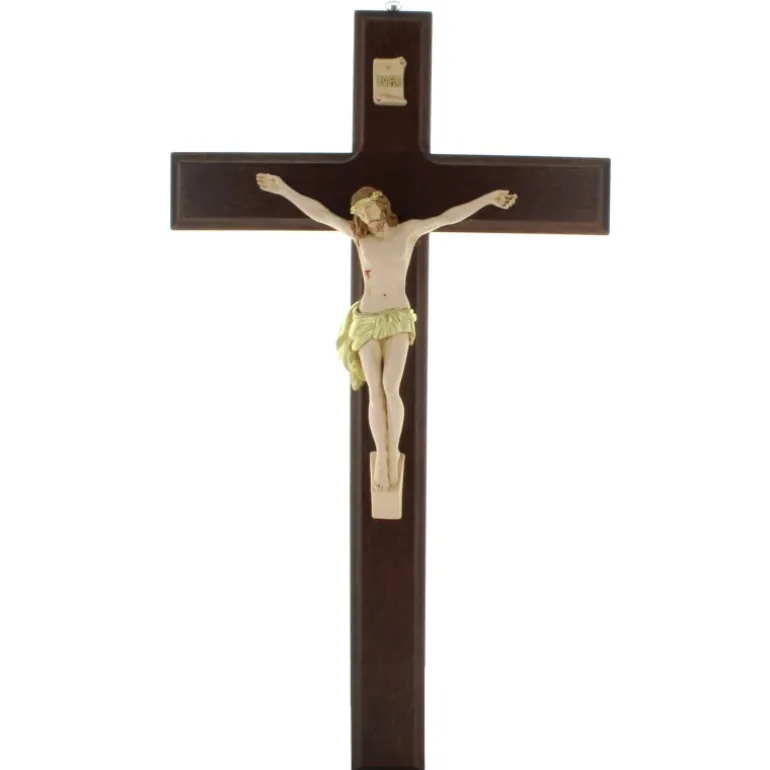 Palais du Rosaire Crucifix en bois avec le Christ réaliste 50cm^ Crucifix Bois