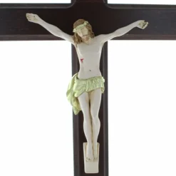 Palais du Rosaire Crucifix en bois avec le Christ réaliste 50cm^ Crucifix Bois