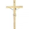 Palais du Rosaire Crucifix en bois d'olivier et Christ en métal de 33cm^ Croix Religieuse | Crucifix Bois