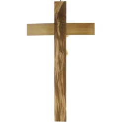 Palais du Rosaire Crucifix en bois d'olivier avec Christ en résine 50 cm^ Crucifix Résine | Crucifix Bois