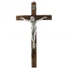 Palais du Rosaire Crucifix en bois verni avec Christ argenté 25 cm^ Crucifix Bois