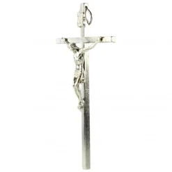 Palais du Rosaire Crucifix métal et Christ argenté 10 cm^ Crucifix Métal