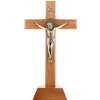Palais du Rosaire Crucifix sur pied de Saint Benoît en bois 30cm^ Crucifix Bois