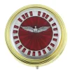 Palais du Rosaire Custode du Saint Esprit émaillée en rouge 5,5 x 5,5cm^ Custode