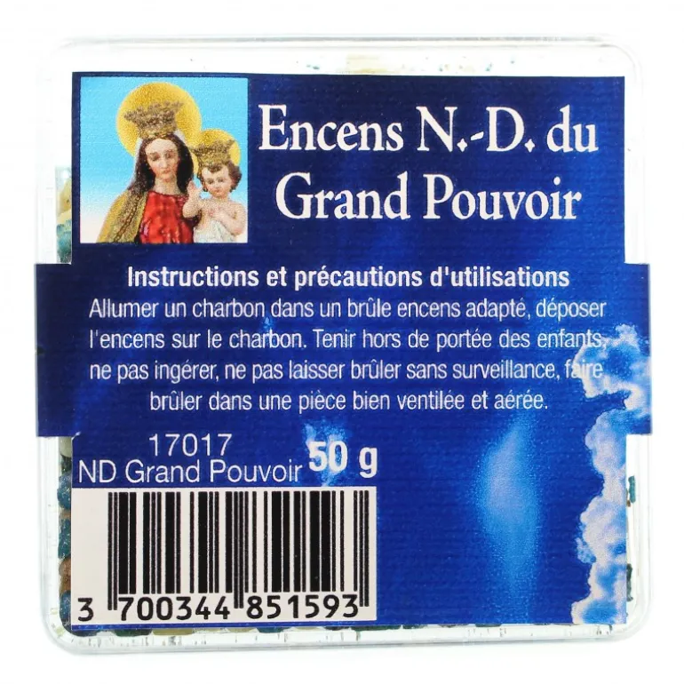 Palais du Rosaire Encens en grains de Notre du Dame du Pouvoir de 50g^ Encens En Grains