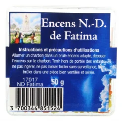 Palais du Rosaire Encens en grains de Notre Dame de Fatima de 50g^ Encens En Grains