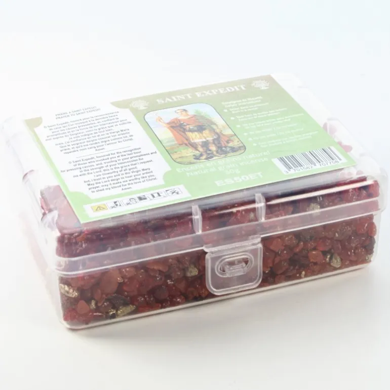 Palais du Rosaire Encens Naturel en Grains de Saint Expedit avec prière - Boîte 50g^ Encens En Grains