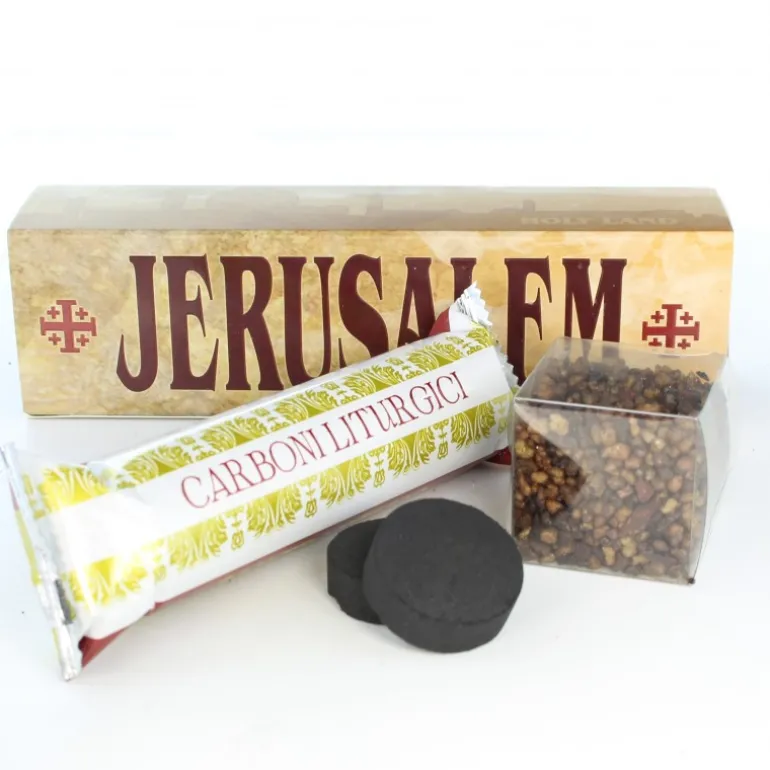 Palais du Rosaire Encens religieux fragrance Jerusalem 35g et 10 charbons^ Encens En Grains