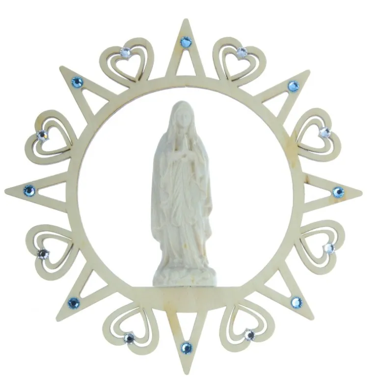 Palais du Rosaire Etoile de Noël en bois avec la Vierge^ Décoration De Noël