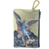 Palais du Rosaire Etui à Chapelet en fil doré 10x7 cm décoré de Saint Michel^ Porte-Monnaie | Etui À Chapelet