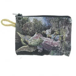 Palais du Rosaire Etui à Chapelet en fil doré 10x7 cm décoré de l'Ange Gardien^ Porte-Monnaie | Etui À Chapelet