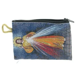 Palais du Rosaire Etui à Chapelet en fil doré 10x7 cm décoré du Christ Miséricordieux^ Porte-Monnaie | Etui À Chapelet