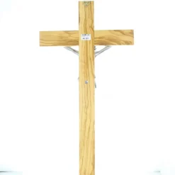 Palais du Rosaire Grand Crucifix en bois d'olivier et Christ argenté 50cm^ Crucifix Bois | Crucifix Métal