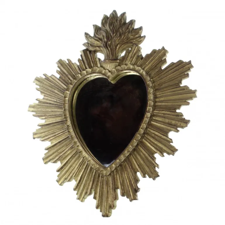Palais du Rosaire Grand miroir Ex-voto en résine dorée^ Ex-Voto