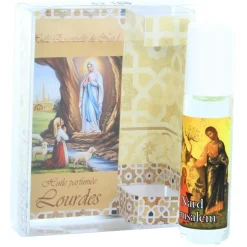 Palais du Rosaire Huile essentielle de Nard de Jérusalem en roll-on avec image de Lourdes^ Huile Religieuse