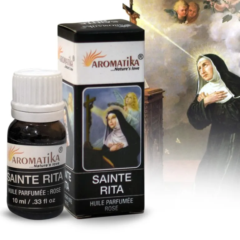 Palais du Rosaire Huile essentielle religieuse Sainte Rita parfum rose 10ml^ Huile Religieuse