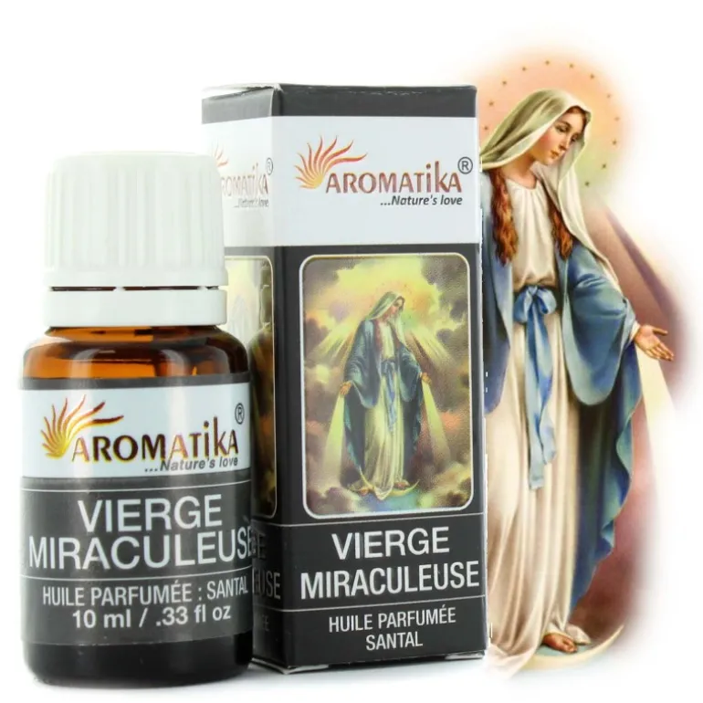 Palais du Rosaire Huile essentielle religieuse Vierge Miraculeuse parfumée au Santal 10ml^ Huile Religieuse
