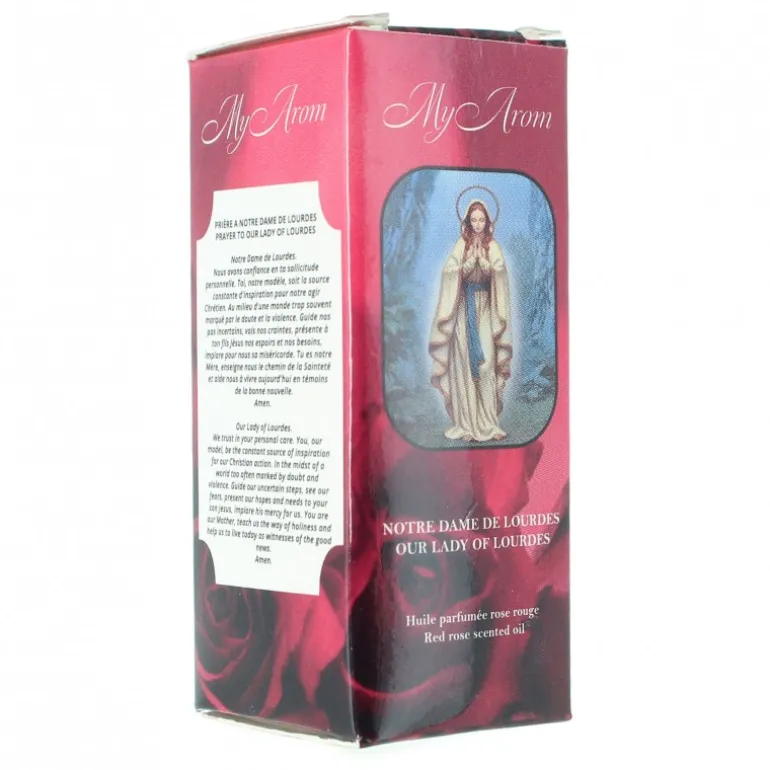 Palais du Rosaire Huile essentielle religieuse Notre Dame de Lourdes parfumée à la Rose rouge 10ml^ Huile Religieuse